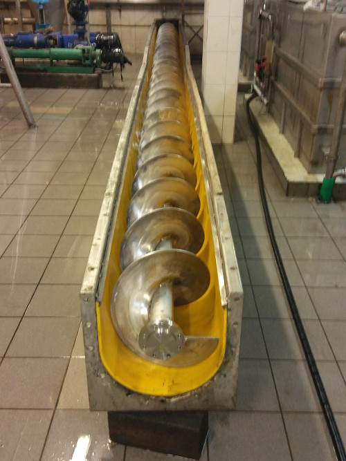 wstęga przenośnika ślimakowego z wykladziną